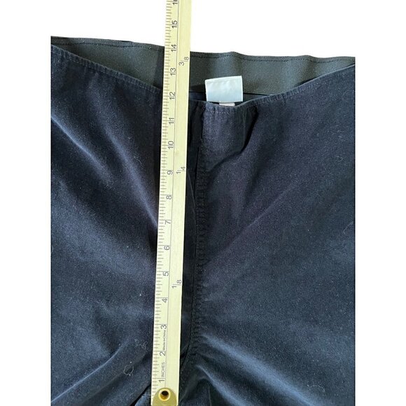 Knox Rose Pants Sz 12 Coruroy Black Raw Hem Wide Leg Pull On Elastic Waist - Picture 7 of 7